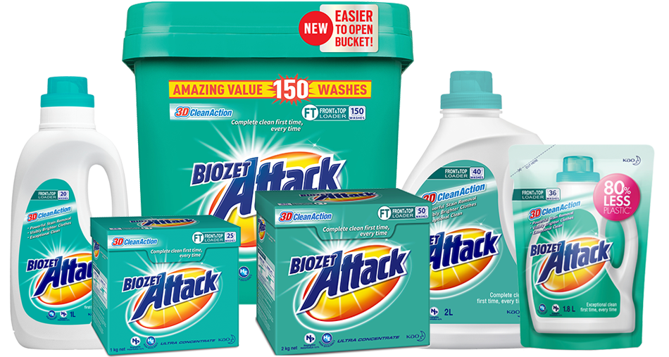 Biozet Attack Regular Range Of Laundry Detergents